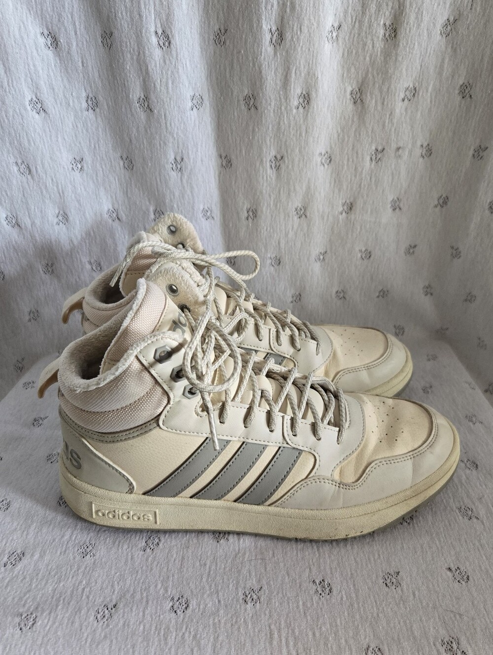 adidas Hoops 3.0 Mid Winterized Shoes White Size 9